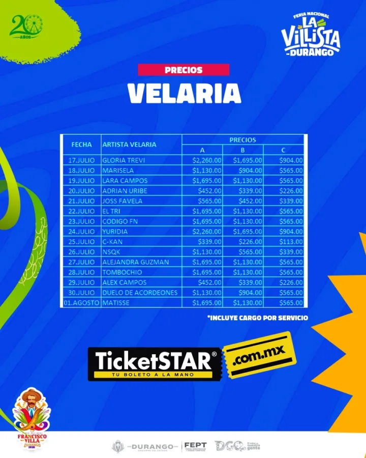 Velaria FENADU Feria Nacional Durango
