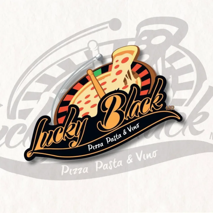 logo de Lucky Black Pizza, Pasta & Vino
